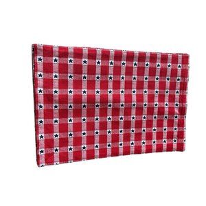 Storehouse Americana 4 Placemats Plaid Red White Blue Stars Stripes Patriotic